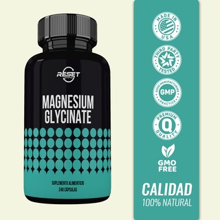 Foto 3 | Foto 3 | Suplemento Reset Nutrition Magnesio Glicinato 400 mg Sueño Reparador Relajación y Alivio Muscular 60 Cápsulas