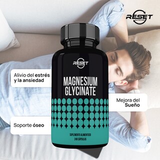Foto 4 | Foto 4 | Suplemento Reset Nutrition Magnesio Glicinato 400 mg Sueño Reparador Relajación y Alivio Muscular 60 Cápsulas