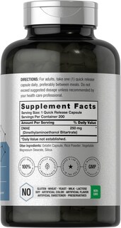 Foto 2 | Foto 2 | Suplemento Horbaach Dmae 250 Mg 200 Cápsulas Sin Ogm Sin Gluten - Venta Internacional.