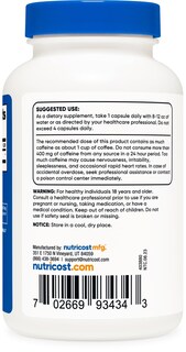 Foto 3 | Foto 3 | Píldoras De Cafeína Nutricost 100 Mg/porción 250 Cápsulas - Venta Internacional.