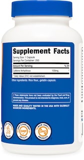 Foto 4 | Foto 4 | Píldoras De Cafeína Nutricost 100 Mg/porción 250 Cápsulas - Venta Internacional.