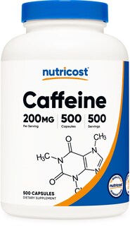 Foto 1 | Foto 1 | Píldoras De Cafeína Nutricost 200 Mg/porción 500 Cápsulas - Venta Internacional.