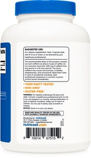 Foto 4 | Foto 4 | Píldoras De Cafeína Nutricost 200 Mg/porción 500 Cápsulas - Venta Internacional.