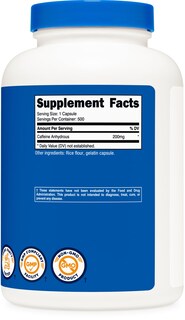 Foto 5 | Foto 5 | Píldoras De Cafeína Nutricost 200 Mg/porción 500 Cápsulas - Venta Internacional.