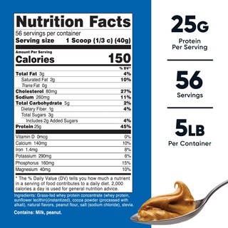 Foto 2 | Foto 2 | Proteína En Polvo Nutricost, Chocolate Con Suero De Leche Y Cacahuete Alimentados Con Pasto, 2,27 Kg - Venta Internacional.