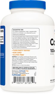Foto 3 | Foto 3 | Píldoras De Cafeína Nutricost 100 Mg 500 Cápsulas - Venta Internacional.