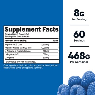 Foto 2 | Foto 2 | Suplemento Nutricost, Complejo De L-arginina, Frambuesa Azul, 60 Dosis - Venta Internacional.