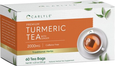 Foto 1 | Foto 1 | Té De Cúrcuma Carlyle Con Jengibre 60 Bolsitas De Té Sin Cafeína - Venta Internacional.