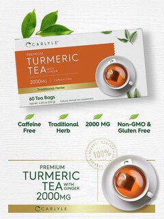 Foto 3 | Foto 3 | Té De Cúrcuma Carlyle Con Jengibre 60 Bolsitas De Té Sin Cafeína - Venta Internacional.