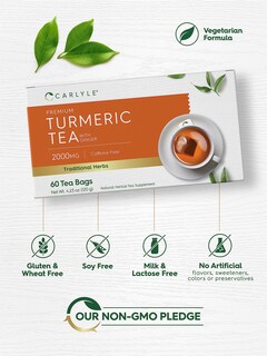 Foto 4 | Foto 4 | Té De Cúrcuma Carlyle Con Jengibre 60 Bolsitas De Té Sin Cafeína - Venta Internacional.