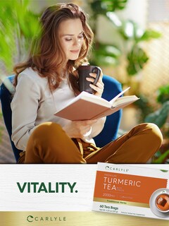 Foto 6 | Foto 6 | Té De Cúrcuma Carlyle Con Jengibre 60 Bolsitas De Té Sin Cafeína - Venta Internacional.