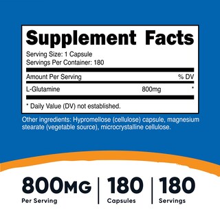 Foto 2 | Foto 2 | Suplemento Nutricost L-glutamina 800 Mg 180 Cápsulas - Venta Internacional.