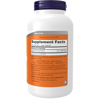 Foto 2 | Foto 2 | Supplements Now Foods Taurina, 1000 Mg, Doble Concentración, 250 Cápsulas - Venta Internacional.