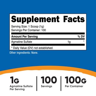 Foto 2 | Foto 2 | Suplemento Nutricost De Sulfato De Agmatina, 100 G, En Polvo, 100 Porciones - Venta Internacional.