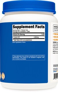 Foto 5 | Foto 5 | Suplemento Nutricost L-lisina En Polvo, 1 Kg, L-lisina Pura - Venta Internacional.