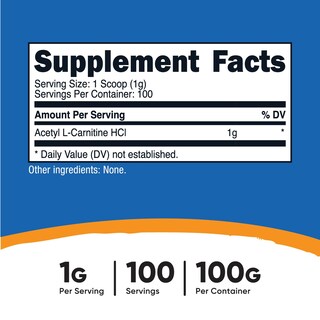 Foto 2 | Foto 2 | Suplemento Nutricost Acetil L-carnitina Hci 100 G Sin Ogm - Venta Internacional.