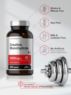 Foto 5 | Foto 5 | Suplemento Horbäach De Monohidrato De Creatina 5 G 225 Cápsulas - Venta Internacional.