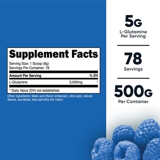 Foto 2 | Foto 2 | Suplemento Nutricost L-glutamina En Polvo 500 G De Frambuesa Azul - Venta Internacional.