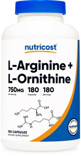 Foto 1 | Foto 1 | Suplemento Nutricost L-arginina L-ornitina 750 Mg 180 Cápsulas - Venta Internacional.
