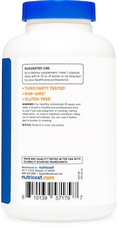 Foto 4 | Foto 4 | Suplemento Nutricost L-arginina L-ornitina 750 Mg 180 Cápsulas - Venta Internacional.