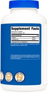 Foto 5 | Foto 5 | Suplemento Nutricost L-arginina L-ornitina 750 Mg 180 Cápsulas - Venta Internacional.