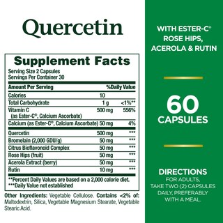 Foto 2 | Foto 2 | Quercetina Nature's Bounty 500 Mg con 60 Unidades de Vitamina C - Venta Internacional