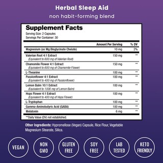Foto 2 | Foto 2 | Ayuda a Dormir NutraChamps 10 en 1 Natural para Adultos con Melatonina - Venta Internacional