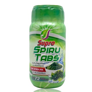 Foto 1 | Foto 1 | Suplemento Alimenticio Supra Spiru Tabs Spirulina y Clorofila 72 Tabletas 500 MG