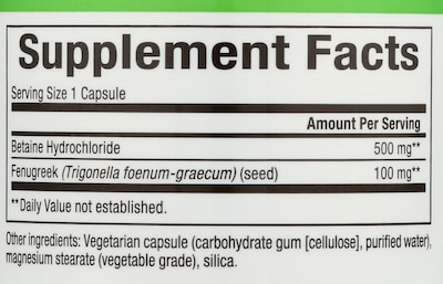 Foto 3 | Foto 3 | Suplemento Natural Factors Betaine Hcl 500 Mg 180 Cápsulas - Venta Internacional.