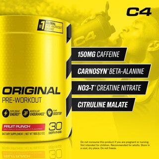 Foto 2 | Foto 2 | Polvo Para Antes Del Entrenamiento Cellucor C4 Original Fruit Punch, 30 Porciones - Venta Internacional.