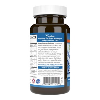 Foto 3 | Foto 3 | Suplemento Carlson Super Omega-3 Gems 50 Cápsulas Blandas 1200 Mg - Venta Internacional.