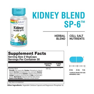 Foto 3 | Foto 3 | Suplemento Solaray Kidney Blend Sp-6 Herbal Vegan, 1 Paquete - Venta Internacional.