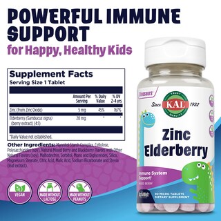 Foto 2 | Foto 2 | Suplemento Kal Kids Zinc Elderberry Activmelts 90 Comprimidos - Venta Internacional.