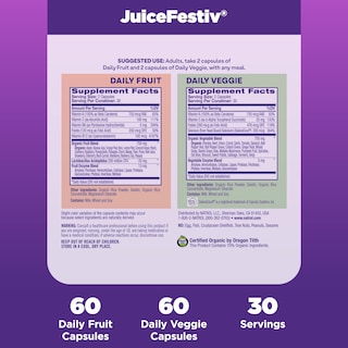Foto 5 | Foto 5 | Suplemento Natrol Juicefestiv Daily Fruit & Veggie 60 Cápsulas - Venta Internacional.