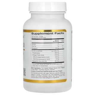 Foto 2 | Foto 2 | Suplemento De Aceite De Krill De California Gold Nutrition, 1000 Mg, 60 Cápsulas Blandas - Venta Internacional.