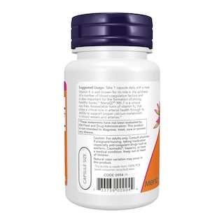 Foto 3 | Foto 3 | Suplemento Now Foods Vitamina K2 (mk-7) 300 Mcg 60 Cápsulas - Venta Internacional.