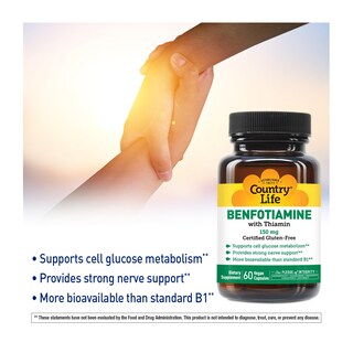 Foto 4 | Foto 4 | Complementa Country Life Benfotiamina Con Tiamina 150 Mg 60 Cápsulas - Venta Internacional.