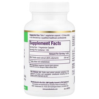 Foto 2 | Foto 2 | Suplemento De Extracto De Cardo Mariano Paradise Herbs 250 Mg 120 Cápsulas - Venta Internacional.