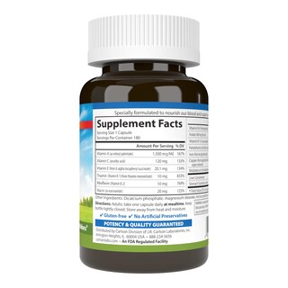 Foto 2 | Foto 2 | Suplemento Carlson Blood Nutrients 180 Cápsulas 28 Mg De Hierro - Venta Internacional.