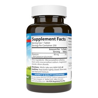 Foto 2 | Foto 2 | El Suplemento Carlson Potassium 99 Mg 250 Tabletas Promueve La Salud - Venta Internacional.