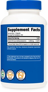 Foto 4 | Foto 4 | Suplemento Nutricost De Vitamina B12 1000 Mcg 240 Cápsulas - Venta Internacional.