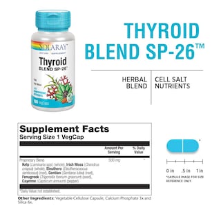 Foto 2 | Foto 2 | Suplemento Solaray Thyroid Blend Sp-26 100 Cápsulas Vegetales - Venta Internacional.