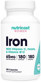 Foto 1 | Foto 1 | Suplemento Nutricost Iron Para Mujeres De 65 Mg Con Vitamina C 180 Cápsulas - Venta Internacional.