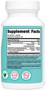 Foto 5 | Foto 5 | Suplemento Nutricost Iron Para Mujeres De 65 Mg Con Vitamina C 180 Cápsulas - Venta Internacional.