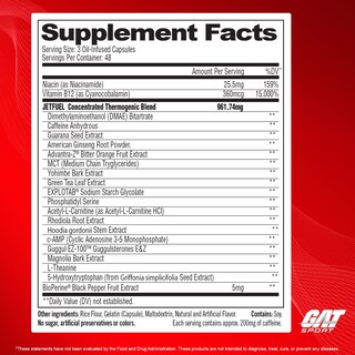 Foto 2 | Foto 2 | Suplemento Para Bajar De Peso Gat Sport Jetfuel Original 144 Cápsulas - Venta Internacional.