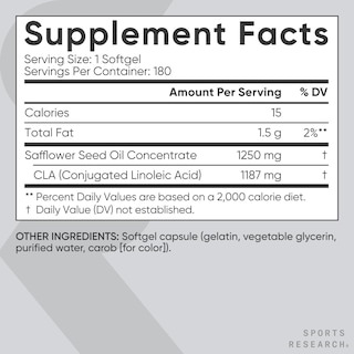Foto 6 | Foto 6 | Suplemento Sports Research Cla 1250 Mg Con 180 Cápsulas Blandas De Cla Activo - Venta Internacional.