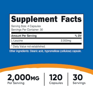 Foto 2 | Foto 2 | Suplemento Nutricost L-leucina 2000 Mg 120 Cápsulas - Venta Internacional.