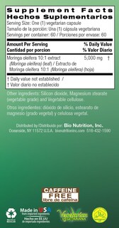 Foto 4 | Foto 4 | Suplemento Bio Nutrition Moringa 5000 Mg 60 Cápsulas - Venta Internacional.
