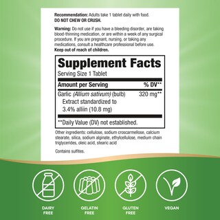 Foto 5 | Foto 5 | Suplemento Nature's Way Garlinase 5000 De Extracto De Ajo 100 Comprimidos - Venta Internacional.