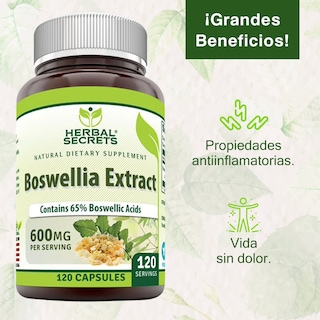 Foto 3 | Foto 3 | Herbal Secrets Boswellia Serrata 600 Mg 120 Cápsulas | Antiinflamatorio Natural Para Articulaciones